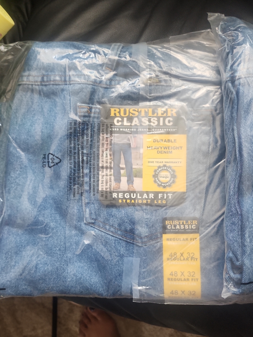 Rustler Classic Regular Fit Straight Leg Jeans - Light Blue